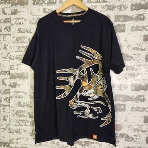 Legendary Whitetails Mens Black Camo Graphic T Shirt XL Hunting Antler‎ Buck Tee